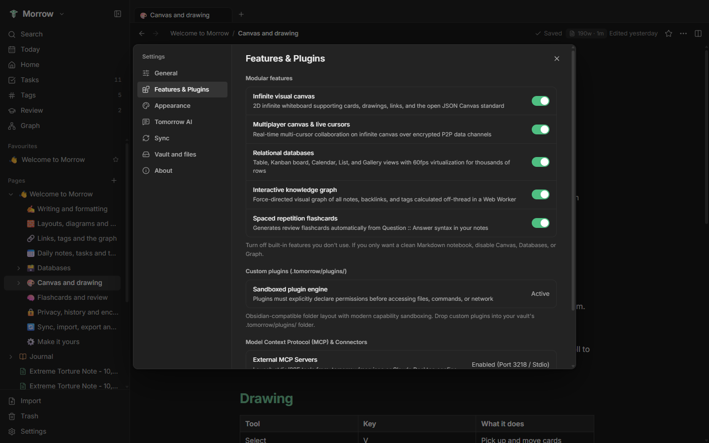 Tomorrow features and modular extensions